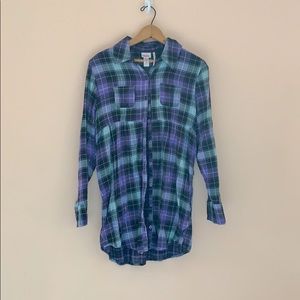 Plaid Purple & Blue Top Girl’s Justice Size 20